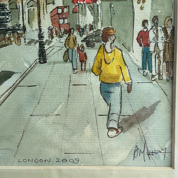 Original Watercolor Painting Piccadilly Coventry Street London 2009 Anne Murray - Picture 5 of 9